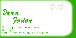 dora fodor business card