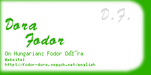 dora fodor business card